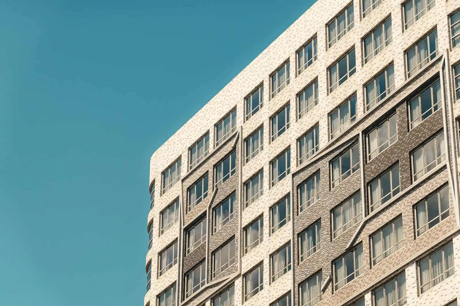 Modern residential apartment building facade